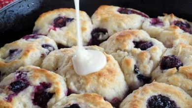 Photo of Sweet Blueberry Biscuits With Lemon Glaze
